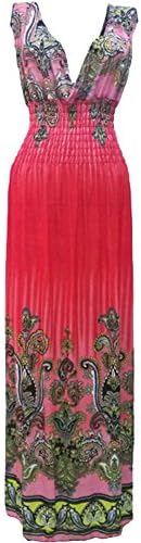 V Collar Peacock Bohemia Long Beach Maxi Dress Size XXL (C21)