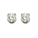 14K Yellow Gold 1/10 ct. Prong Set Diamond Earring Studs