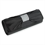 Black Satin Crystal Clutch Bag AJ25539