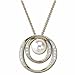 8mm China White Pearl, Round Brilliant Cut Diamonds, 14Kt. Yellow Gold. Diamond Necklace