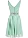 Dressystar Short V-Neck Bridesmaid Dress A-line Homecoming Party Gown Beaded Waist