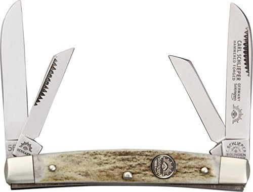 German Eye Congress Stag Folding Knife,Solingen Steel Blade, Genuine Stag Handle 56-DS
