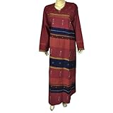 IMAGE OF Evening Gown Long Sleeve Cotton Caftan Size XL