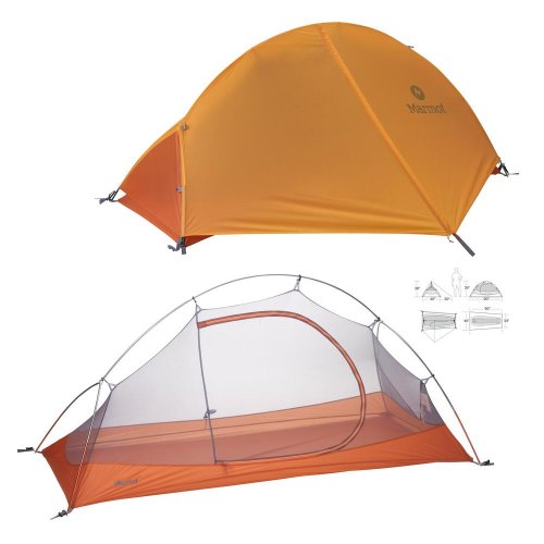 Marmot Eos 1 Person Tent (Terra Cotta Pale Pumpkin) by Marmot