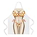 Attitude Apron Polka Dot Bikini Apron, White, One Size Fits Most