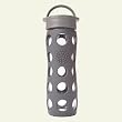 Lifefactory 16-Ounce Glass Beverage Bottle, Graphite