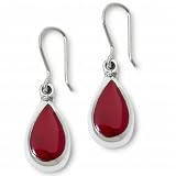 Bridge Jewelry Sterling Silver Red Jasper Teardrop Earrings - Silver