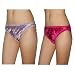 2 PACK: SILK COUTURE Womens Silk Sexy Stretch Brief Panties Underwear / Knickers - Purple & Rose (Size: M)