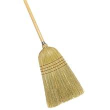 Weiler 44009 Corn Fiber Light Industrial Upright Broom with Wood Handle, 1-1/2" Head Width, 54" Overall Length