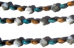 7 Inch Bicone Bead Strand, Sea Marble Mix, 12x8mm