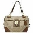 Coach Coho Khaki Sateen Signature Peyton Carryall Satchel Bag 14507 M