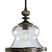 Progress Lighting P5140-77 1-Light Stem-Hung Mini-Pendant with Clear Seeded Glass and Champagne Drip Glass Candles, Forged Bronze