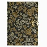 Beautiful Silk Journal with Dragon Cover Design in Black - Perfect Gift for Mom, Student, Friend, Co-worker