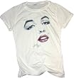 Marilyn Monroe Signature Face Crop Sleeve Fitted Juniors T-Shirt