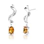 1.50 Carats Oval Shape Citrine Earrings in Sterling Silver
