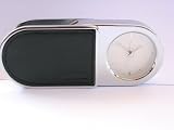 Hartmann Reserve Black Leather Wrapped Travel Alarm Clock