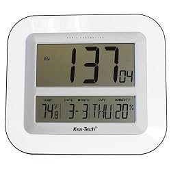 Atomic LCD Wall Clock with Temperature Date Humidity T-4680