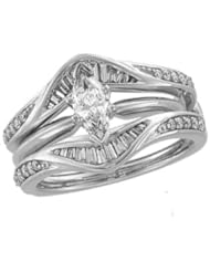 Ann Harrington Jewelry 14k White Gold 1/2 Ct Tw Diamond Ring Guard