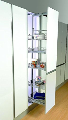 Pro Series Chrome Pull-Out Pantry Rack Tall Unit 395mm (w) x 482mm (d) x 1860mm-2200mm (h)