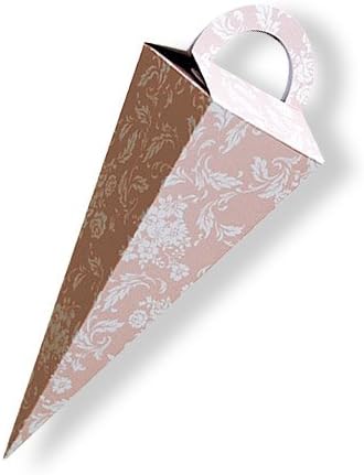 Pink and White Floral - Icicle Shaped Favor Boxes (set of 6)