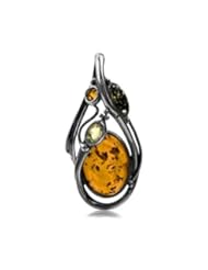 Jewelry: Multicolor Amber Sterling Silver Art Deco Pendant - Ian and Valeri Co.