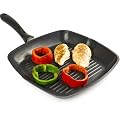 Andrew James 28cm Cast Aluminum Griddle Pan - Suitable For All Types Of Hobs Including Induction