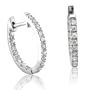 14k White Gold Inside-Out Hoop Huggies Diamond Earrings (HI, I, 0.25 carat)
