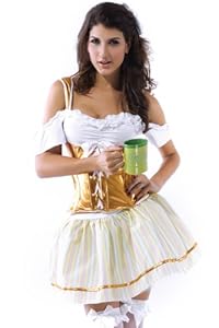Dear-lover Women's Oktoberfest Beer Girl Costume, One Size Multicoloured