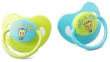 Vulli - 456010 -2 Sucettes Anatomiques Silicone - 6-18 mois avec Bouton Phosphorescent