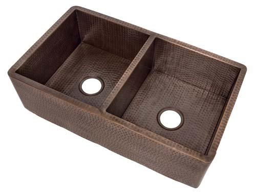 Belle Foret BFF2KITWC Apron Front Kitchen Sink, Weathered Copper