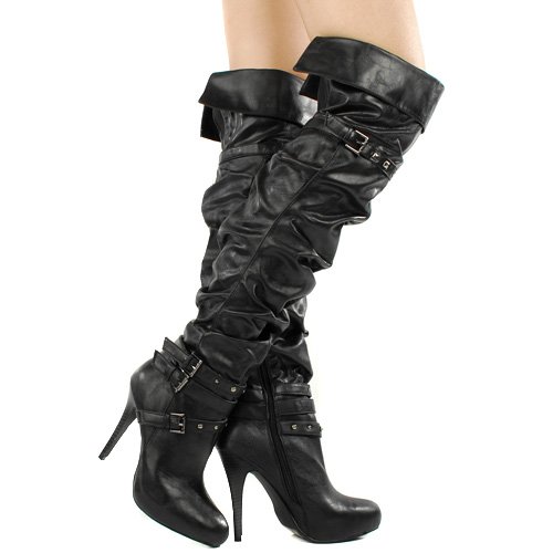 Persist32 Ruch Studded Over The Knee Boots BLACK