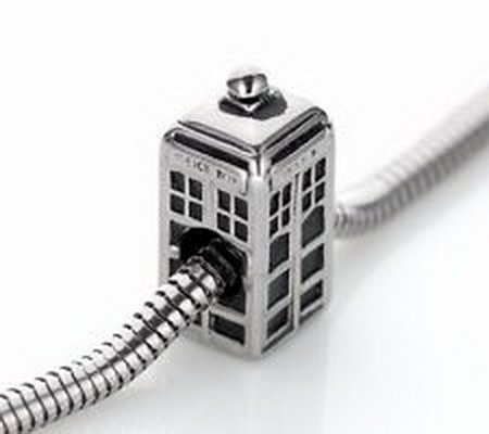 Beads Hut - POLICE BOX Charm Bead Stainless Steel Fits Bracelets