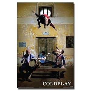 Coldplay (In Air, Group) Gold Wood-Mounted Music Poster Print - 24
