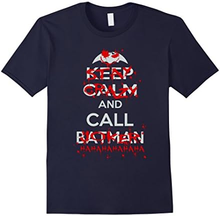 Men's Stay Crazy &amp; Call Joker T-Shirt Large Navy