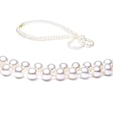 AugustinaJewelry Double Strand 17-18 Inch 5-5.5mm White Freshwater Cultured Pearl Necklace
