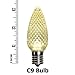 HLO Lighting Set of 25 Sun Warm White C9 Christmas Lights | Faceted C9 LED Christmas Light Bulbs for Indoor & Outdoor Use | Durable C9 LED Lights | Replacement C9 Bulbs
