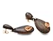Wooden Earring with Mexican Fire Opal in Yellow Gold From the Amazonas Collection By Mauricio Serrano Jewelry