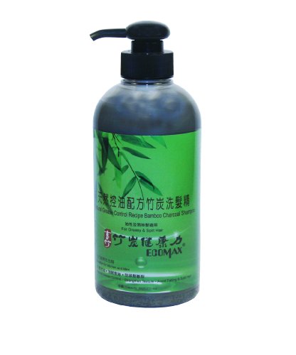 Ecomax Natural Grease Control Recipe Bamboo Charcoal Shampoo to Control Grease, Strengthen Textile, Avoid Hair Falling & Split,16.9oz / 500ml, Made in Taiwan