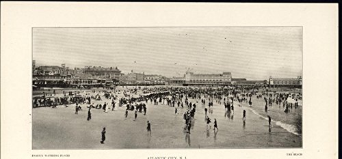 Atlantic City New Jersey Packed Beaches Joyful 1905 antique historic photo-print Atlantic City New Jersey Packed Beaches Joyful 1905 antique historic photo-print