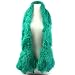 Winter Faux Fake Fuzzy Animal Fur Scarf Neckwarmer with Paw Gloves Mittens Teal