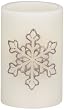 Energizer XPS1DL105 LED Flameless Wax Pillar Candle, White, Embossed Glitter Snowflake, 3.25 x 5, Holiday, Christmas, Realistic Flame