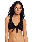 Kenneth Cole Reaction Women's Ruffle-Licious Banded Halter Top, Black, Medium