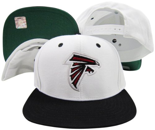 Atlanta Falcons White/Black Two Tone Snapback Adjustable Plastic Snap Back Hat / Cap