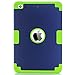 iPad Mini 2 Case,iPad Mini Case,iPad Mini 3 Case,iPad Mini Retina Case,BENTOBEN Anti-Slip Shock-Absorption Silicone PC High Impact Resistant Hybrid Three Layer Protective Case Cover Blue&Lime Green