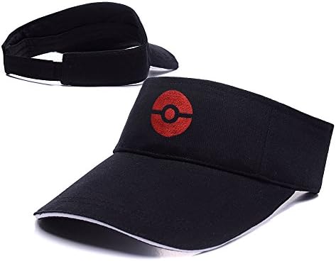 ZHHUA Subtle Pokeball Pokemon Logo Adjustable Embroidery Tennis Golf Baseball Hat Sun Visor Cap