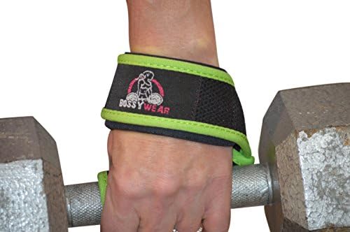 Green Bossywear Lifting Straps for for Crossfit, Powerlifting and Weightlifting