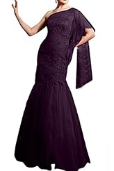 Applique Asymmetric Mermaid Charmeuse Evening Dress 