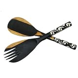 Ebony Wood Salad Serving Set - Kenya