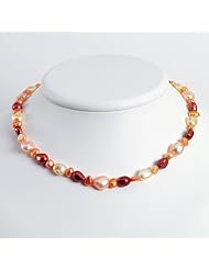 Sterling Silver Freshwater Cultured Multi-Color Pearl Necklace