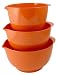 Hutzler Melamine Mixing Bowl Set: 2, 3 and 4 Liters, Orange